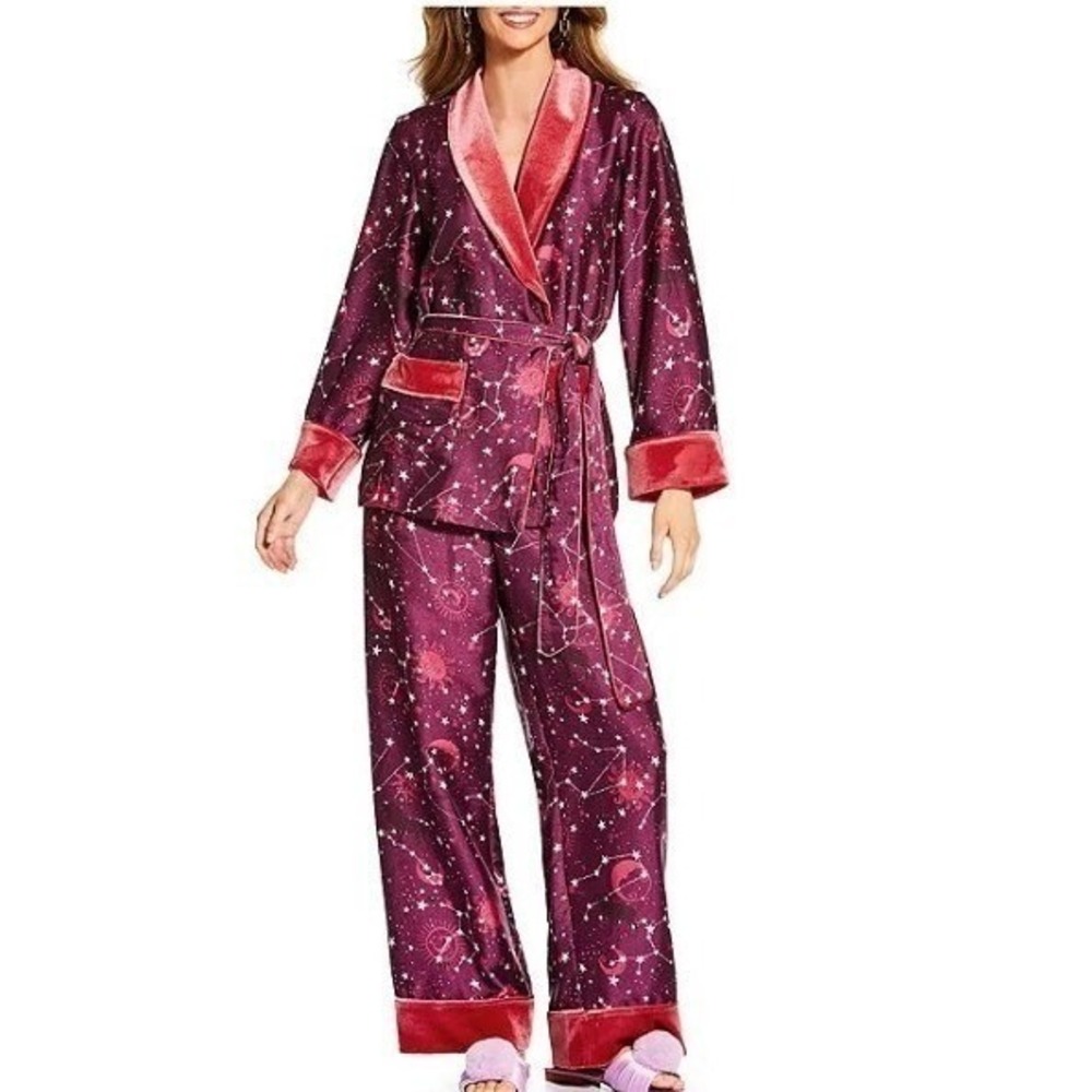 Antonio Melani x The Nat Note Stella Star Moon Satin Twill Velvet Jacket Set 10